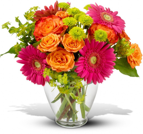 Hot fun in the summertime is here, and it's flowerific to be sure! This beautiful bouquet brings together a rainbow of the season's brightest blossoms.