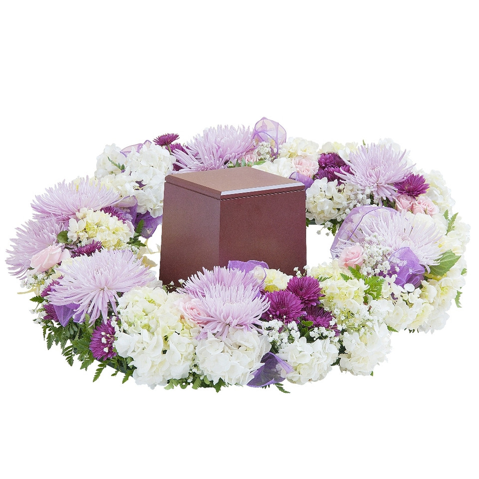 Serenity Urn Surround Bouquet from inbloom flowers
