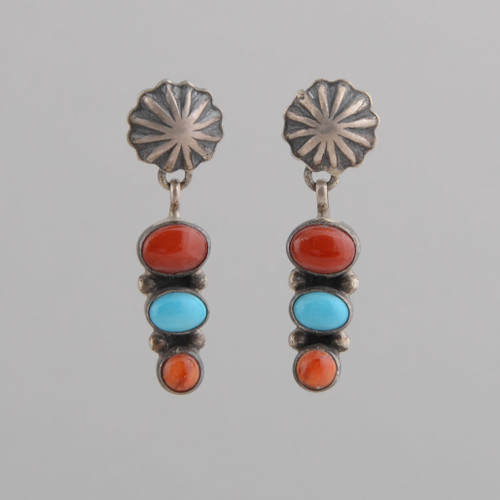 This pair of earrings features Multiple Stones set in Sterling Silver.