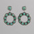 Sterling Silver Earrings w/ Square Shape Turquoise, Round Dangle w/post.