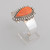 Sterling Silver Cuff w/ Orange Spiny Oyster Shell. Tear Drop Design and Hand Made Silver Bead Work.