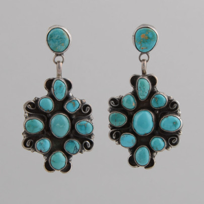 Annie Hoskie Turquoise Drop Earrings - The Crosby Collection Store