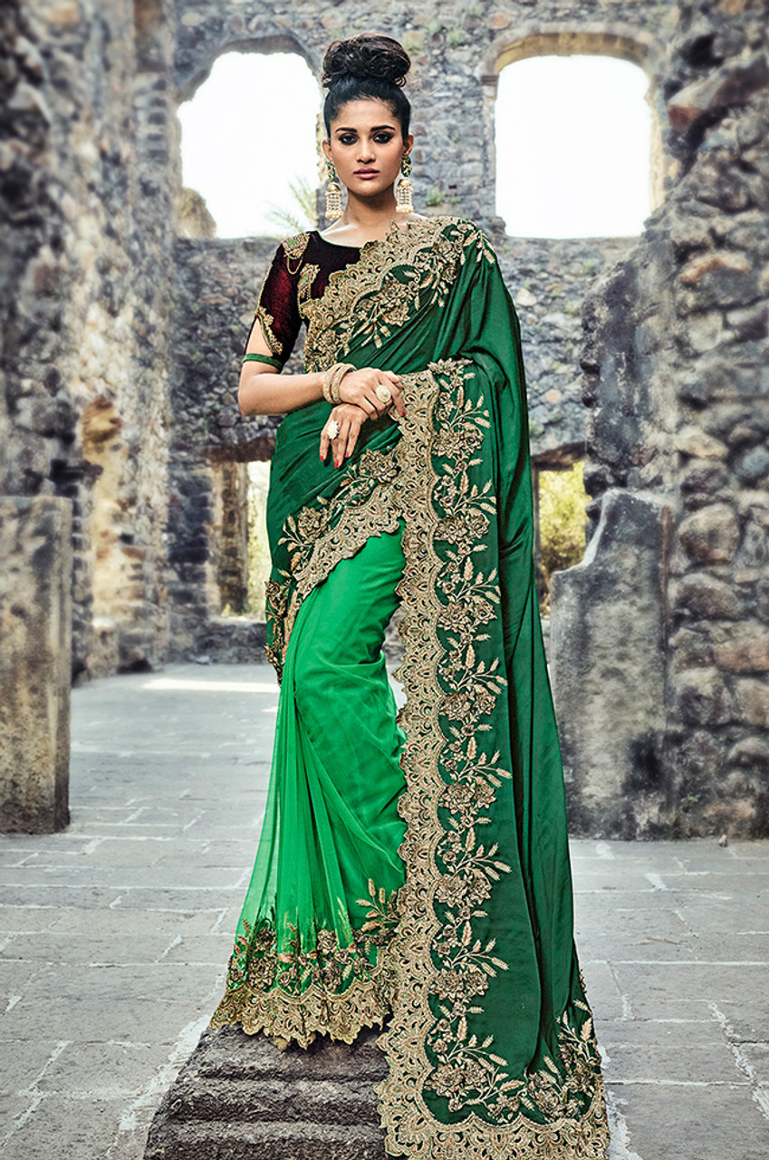 Traditional, Wedding Green color Banarasi Silk, Silk fabric Saree : 1792410