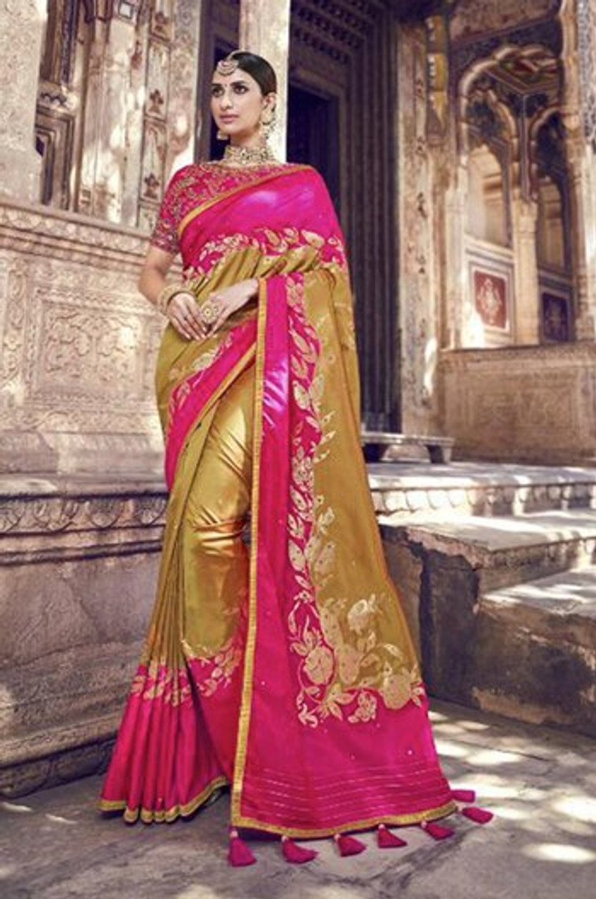 Beige Color Zari Kanjeevaram Silk Saree – Mohi fashion