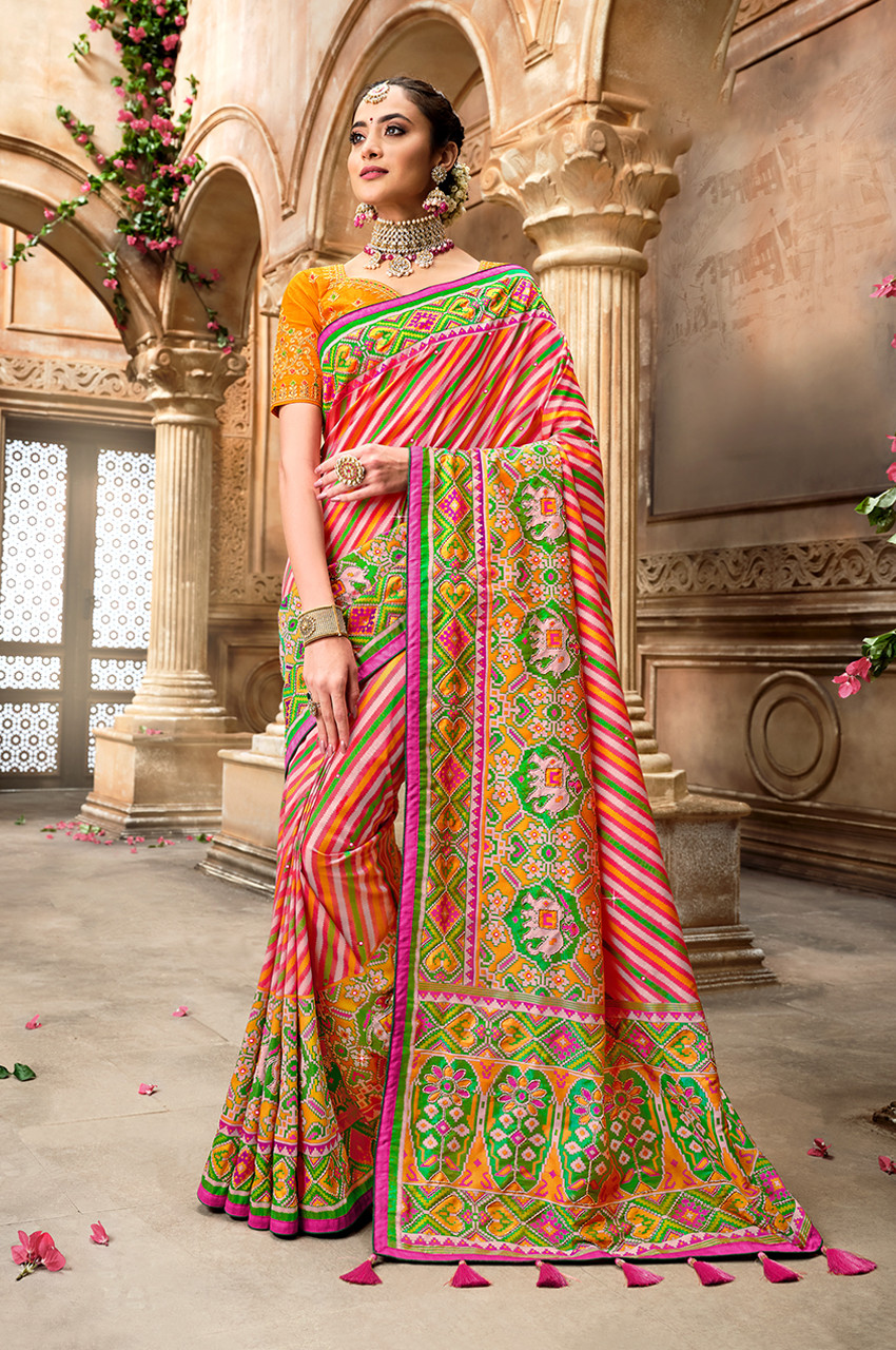 Printed PATOLA SILK SAREE, 6.3 m (with blouse piece) at Rs 938 in Pune