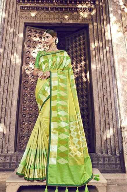 Light Green Banarasi Silk Saree (S0632I)