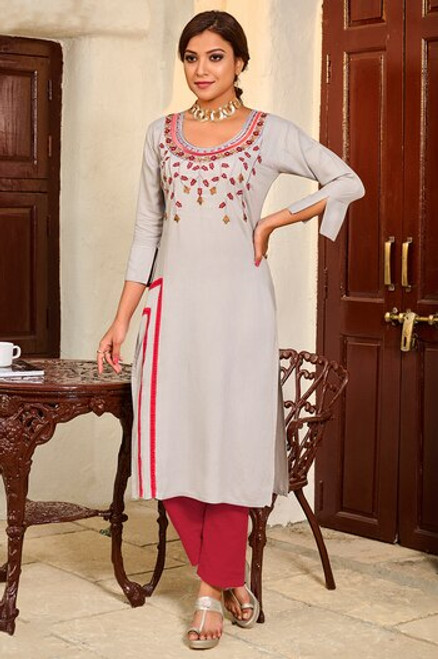 Grey Color Kurti (T0269)