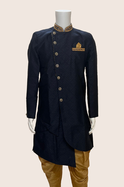 Blue Color Indo Western Jacket Suit (M0483)