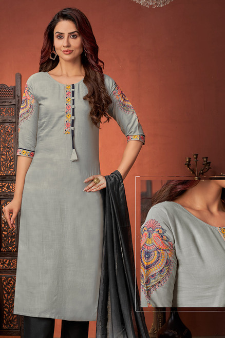 Buy Grey Colore Designer Pakistani Style Gown Maxi Dress Wedding Dress  Pakistani Style Dress Embroidery Work Gown Bollywood Style Anarkali Gown  Online in India - Etsy