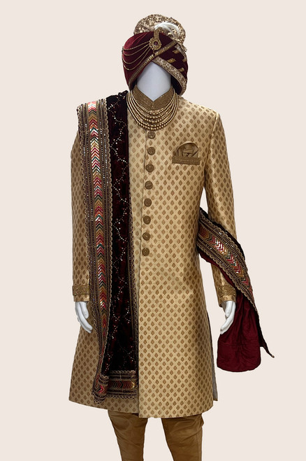 Beige Color Sherwani (M0504)