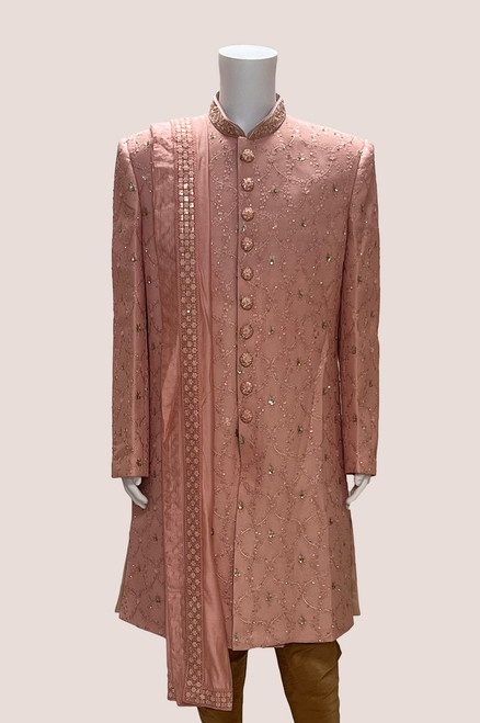 Pink color sherwani