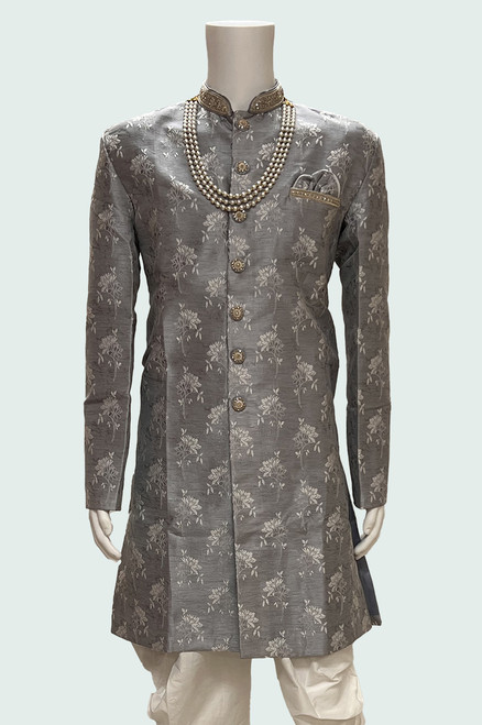 Grey Semi Sherwani (M0532)