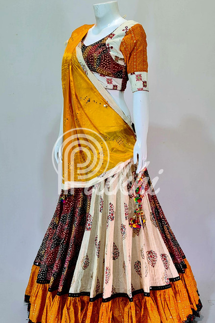 Elegant Cream And Maroon Color Chaniya Choli (C0352)