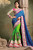 Parrot Green And Blue Indian Wedding Saree (S0282) | Palkhi