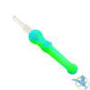 Stratus 4.5" Silicone Bee Honey Dipper With 14mm Quartz Straw - Aqua Glow