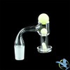 Dragon Glass Quartz Banger With Terp Slurper Vacuum With 3 Solid Color Terp Pearls & Frosted Joint - 90 Degree Angle [DQF-013] - 18mm Male 90 Degree