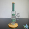 Glass Water Pipe Thick Base With 2 Tree Perc & Straight Neck - 726 Grams - 12 Inches [WCG30-0055] - Sea Green Kaki
