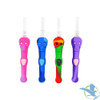 Stratus Silicone Skull Dipper Glow In The Dark With 14MM Quartz Tip - Bubblegum, Marble Blue, Orchid, Rasta Stratus Silicone Skull Dipper Glow In The Dark With 14MM Quartz Tip - Bubblegum, Marble Blue, Orchid, Rasta