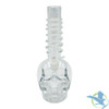 Glass Water Pipe Skull Design With Spiral Hand Grip - 830 Grams - 10.5 Inches - Assorted Colors [10SK]