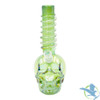 Glass Water Pipe Skull Design With Spiral Hand Grip - 830 Grams - 10.5 Inches - Assorted Colors [10SK]