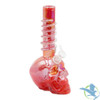 Glass Water Pipe Skull Design With Spiral Hand Grip - 830 Grams - 10.5 Inches - Assorted Colors [10SK]