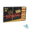 RAW Black W-Wide Pre-Rolled Tips - Pack of 18 - Display of 20 Packs