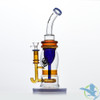 Shadow Glass Water Pipe Thick Base + Bent Neck & Circ Perc - 900 Grams - 14 Inches [SGC-005] - Amber
