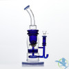 Shadow Glass Water Pipe Thick Base + Bent Neck & Circ Perc - 900 Grams - 14 Inches [SGC-005] - Dark Blue