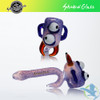 Shadow Glass Hand Pipe Crossed Eyes Creature Design Spoon - 5.5 Inches - 100 Grams - Assorted Colors [SGH-002]