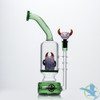 Shadow Glass Water Pipe Crossed Eyes Creature Design Bent Neck Honeycomb Perc + Inline Perc - 600 Grams - 11.5 Inches - Assorted Colors [SGE-059]