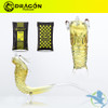 Dragon Platinum Glass Sherlock Hand Pipe Oriental Dragon Design - 9.5 Inches - 160 Grams - Assorted Colors [WPH-010]