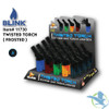 Blink Mini Frosted Twisted Torch Butane Gas Lighter - Assorted Colors - Display of 20 [11730]