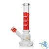 Tsunami Premium Three Rings Edition Freezable Glycerine Water Pipe With Diffused Downstem - 480 Grams - 11 Inches - Red