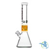 BoroTech Wig Wag Colored Glass Bong Water Pipe Beaker Base With Downstem Designed By Calibear - 1200 Grams - 16 Inches [JY3014] - White