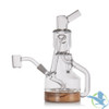 MJ Arsenal Apex Mini Rig Water Pipe Double Uptake Recycler - 7.5 Inches - Alpine Series - Clear/Wood MJ Arsenal Apex Mini Rig Water Pipe Double Uptake Recycler - 7.5 Inches - Alpine Series - Clear/Wood