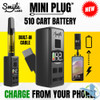 Smyle Mini Plug 450mAh VV 510 Cart Battery With Built-In USB-C Cable - Assorted Colors - Display of 20