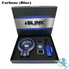 Blink Ash Tray Premium Set With Torch, Ashtray & Cigar Cutter - Carbone (Blue) Blink Ash Tray Premium Set With Torch, Ashtray & Cigar Cutter - Carbone (Blue)