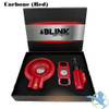 Blink Ash Tray Premium Set With Torch, Ashtray & Cigar Cutter - Carbone (Red) Blink Ash Tray Premium Set With Torch, Ashtray & Cigar Cutter - Carbone (Red)