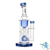 Calibear Fab Torus Recycler Glass Water Pipe Dab Rig Thick Base With Seed of Life Perc - 460 Grams - 9.25 Inches [GB16] - Blue D