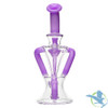 Calibear Premium Twisted Recycler Water Pipe Dab Rig With Color Accented Tubes - 275 Grams - 8 Inches [GB950] - Milky Purple