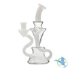 Calibear Premium Twisted Recycler Water Pipe Dab Rig With Color Accented Tubes - 275 Grams - 8 Inches [GB950] - White