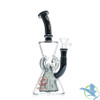 Dragon Glass Water Pipe Hourglass Cone Design Bent Neck With Tire Perc - 385 Grams - 9.5 Inches - Assorted Colors [DGE-421]