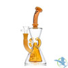 Dragon Glass Water Pipe Hourglass Cone Design Bent Neck With Tire Perc - 385 Grams - 9.5 Inches - Assorted Colors [DGE-421]