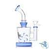 Shadow Glass Cylindrical Bent Neck & Donut Perc Water Pipe - 270 Grams - 8 Inches - Assorted Colors [SGE-188]
