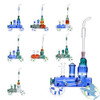 Dragon Glass Locomotive Theme Water Pipe With Inline Perc - 880 Grams - 8 Inches - Assorted Colors [DGB-069]
