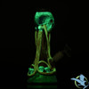 Dragon Glass Trippy Skull Mushrooms Glow In The Dark Water Pipe - 630 Grams - 10 Inches - Assorted Colors [DGE-475]