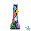 Dragon Glass Psychedelic Flower Glow In The Dark Water Pipe - 600 Grams - 10 Inches - Assorted Colors [DGE-476]