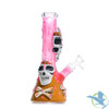 Dragon Glass Skull & Bones Volcanic Glow In The Dark Water Pipe - 580 Grams - 10 Inches - Assorted Colors [DGE-478]