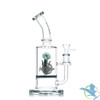 Shadow Glass Floral Chamber Bent Neck Thick Base Water Pipe - 570 Grams - 10 Inches - Assorted Colors [SGE-192]