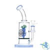 Shadow Glass Floral Chamber Bent Neck Thick Base Water Pipe - 570 Grams - 10 Inches - Assorted Colors [SGE-192]